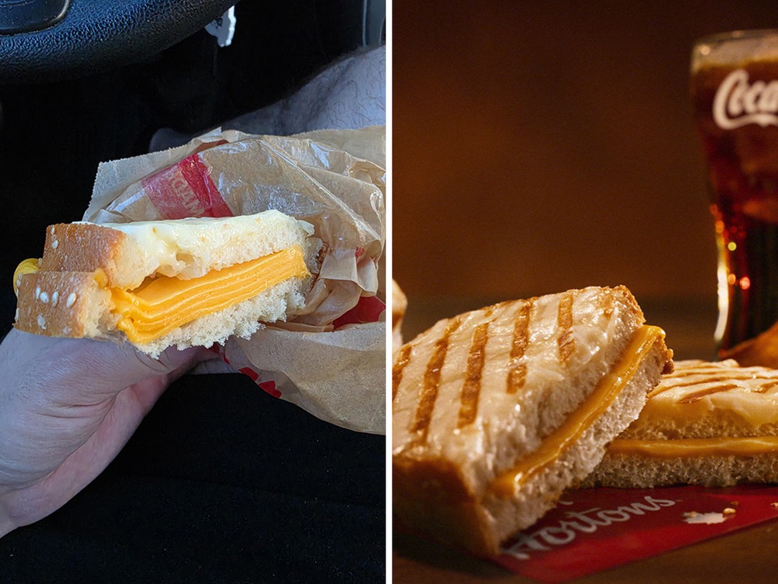 Tim Hortons is facing criticism over the quality of the cheese in its new cheese sandwiches